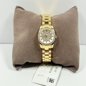 Bulova Classic 98L315 Crystal Pave Gold Tone Dial and Band Women’s Watch